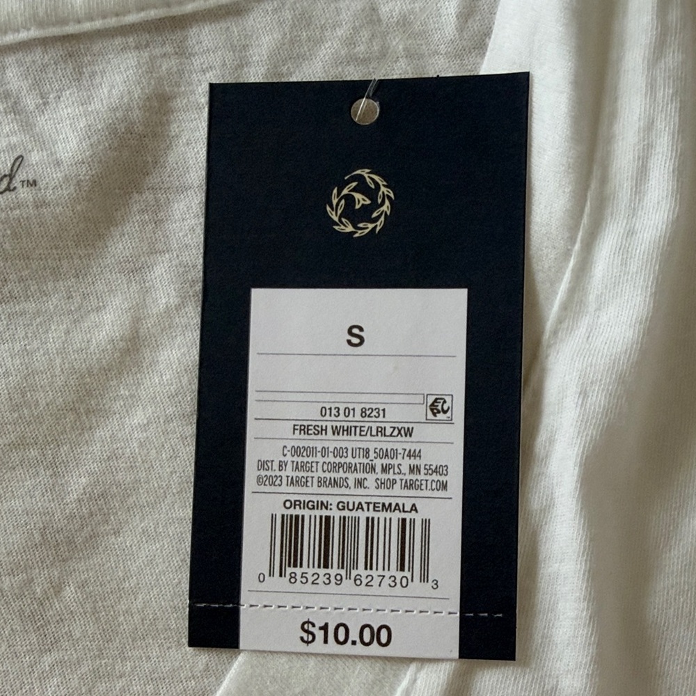 Universal Thread White V-Neck Short Sleeve Tee cropped - Picture 2 of 4